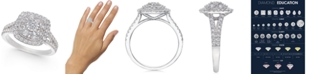 Macy's Diamond Multi-Layer Square Halo Engagement Ring (1 ct. t.w.) in 14k White Gold